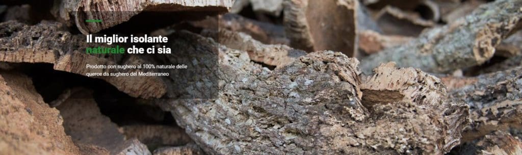 Foto ravvicinata di legno per fare il sughero con scritta: il miglior isolante che ci sia
